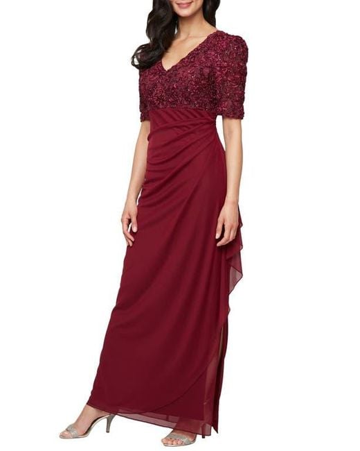 open lace back dress Long Sleeve Empire Waist Maxi Dress main image 0