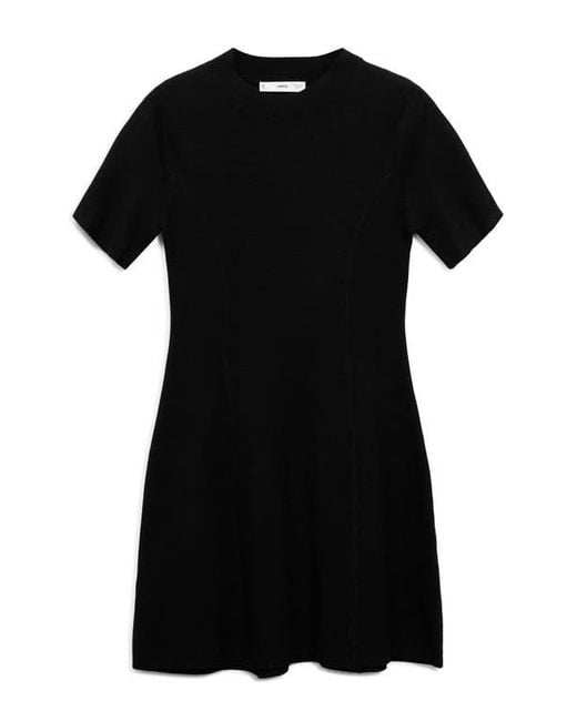 Mango Black Domino Seamed Minidress