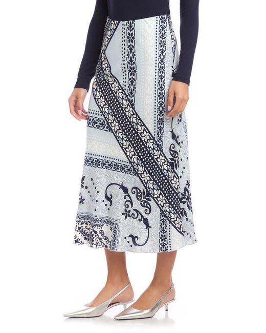 Fifteen Twenty Blue Mia Mix Midi Skirt