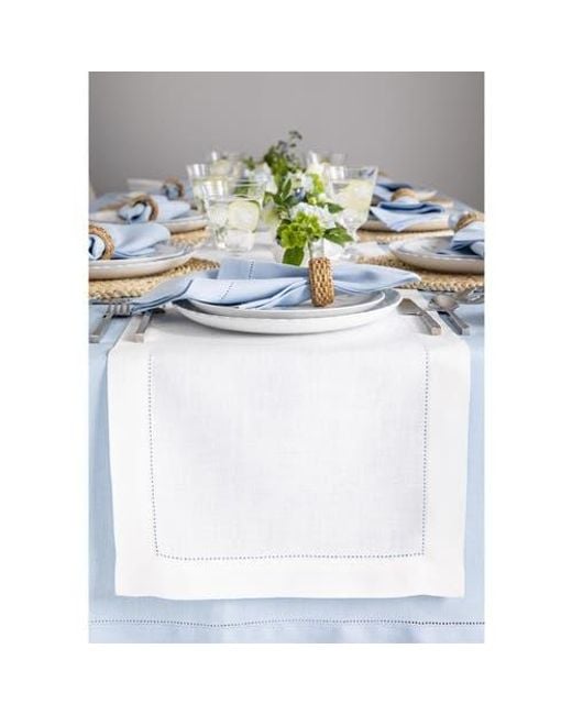 Solino Home White Linen Table Runner