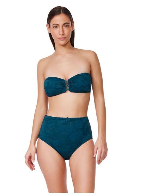 Gottex Blue Jolene Textured Bandeau Bikini Top
