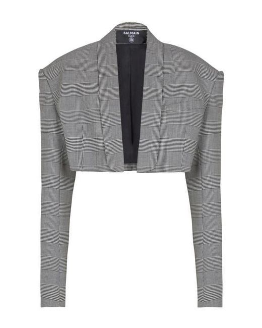 Balmain Gray Cropped Jacket