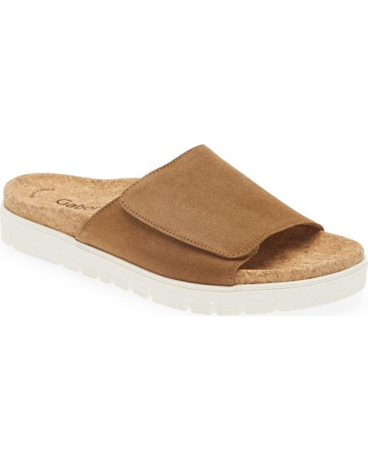 Gabor Brown Slide Slide Sandal