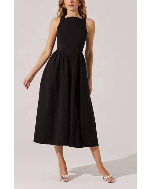 Astr Bow Back A-Line Dress in Black | Lyst