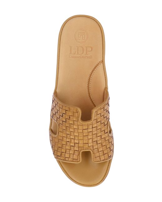 L'amour Des Pieds Brown Cusaro Platform Wedge Slide Sandal