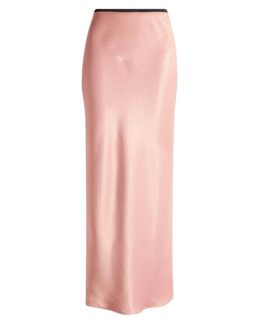 TOPSHOP Pink Bias Cut Satin Maxi Skirt
