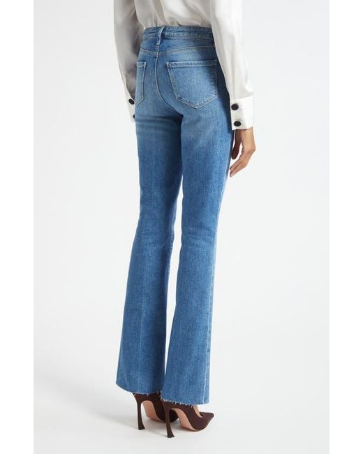 L'Agence Blue Ruth Raw Hem Straight Leg Jeans