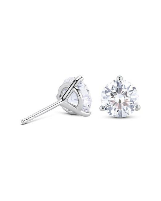 LIGHTBOX Blue Round Lab Grown Diamond Stud Earrings