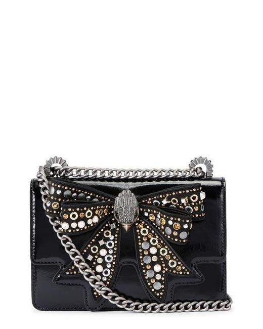 Kurt Geiger Black Small Shoreditch Bow Convertible Leather Crossbody Bag