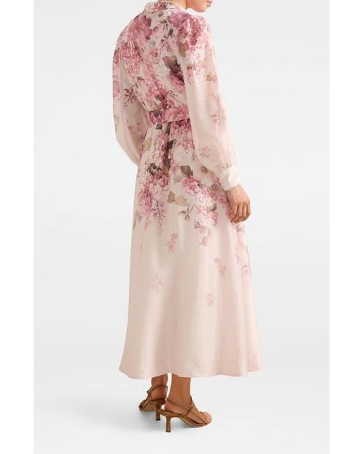 peyton belted long sleeve button front maxi dress EVER NEW Peyton Belted Long Sleeve Button Front Maxi Dress in Pink