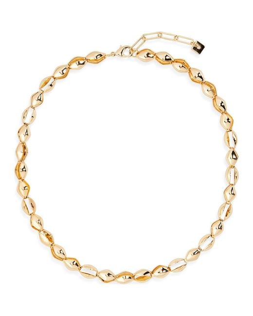 Open Edit Metallic Clamshell Link Chain Necklace
