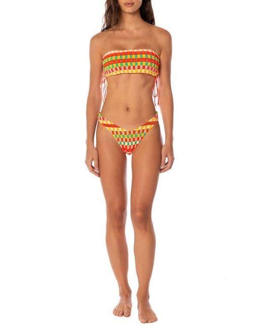 Maaji Orange Golden Gambit Artemisa Reversible Bikini Top