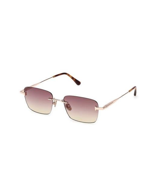 Tom Ford Pink Jake 54Mm Gradient Rectangular Sunglasses
