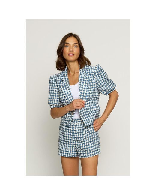 Central Park West Blue Blazer Top
