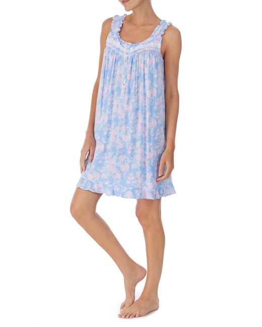 Eileen West Waltz Floral-Print Cotton Modal Nightgown