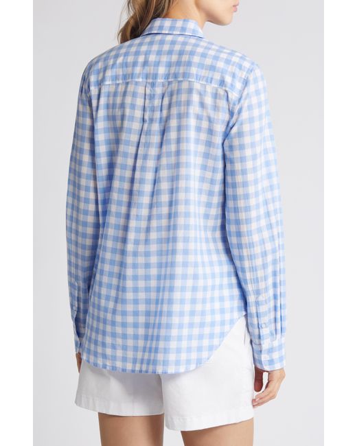 Caslon Blue Caslon(r) Gingham Cotton Voile Button-up Shirt