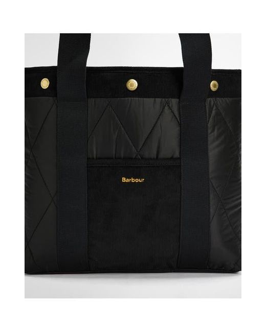 Barbour Black Healy Mixed Media Tote