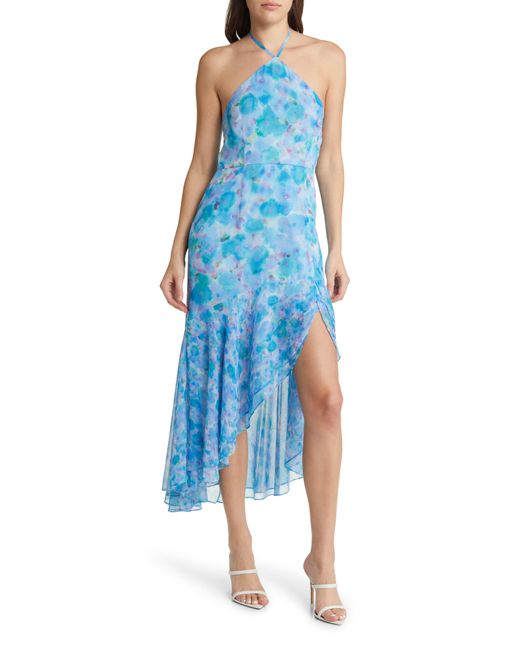 French Connection Blue Gretha Floral Halter Dress