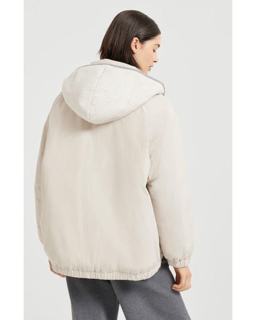 Brunello Cucinelli Natural Water-Resistant Taffeta Down Jacket