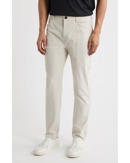 Zella White Driver Slim Fit Five Pocket Pants for men