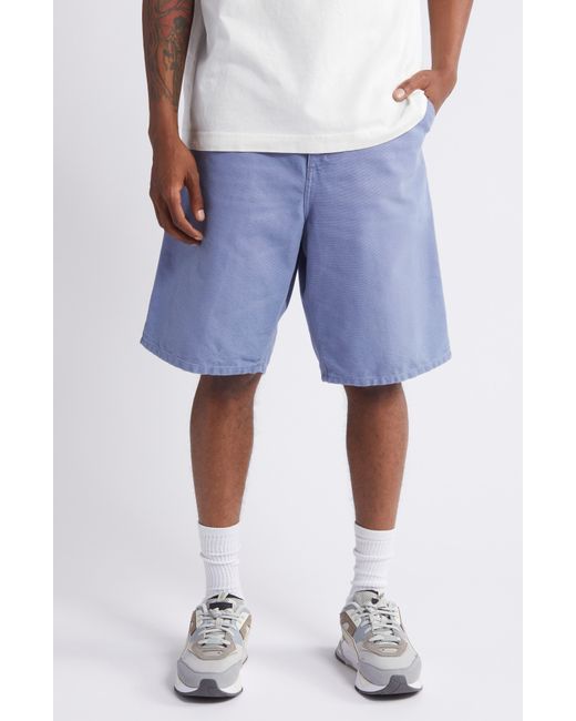Carhartt Blue Organic Cotton Canvas Carpenter Shorts for men