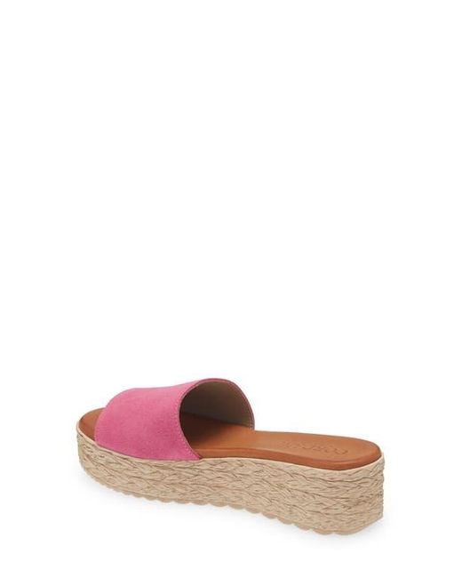 Cordani Pink Bizzy Espadrille Platform Wedge Slide Sandal