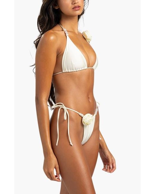 Beach Bunny Swimwear White Evangaline Triangle Top