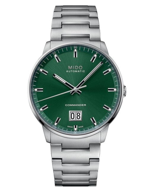 MIDO Green Commander Big Date Automatic Bracelet Watch, 42Mm