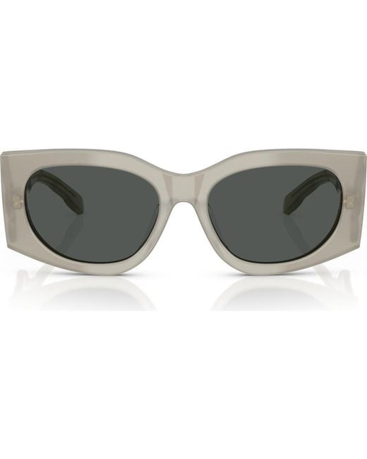 Tory Burch Gray Kira 56Mm Rectangular Sunglasses
