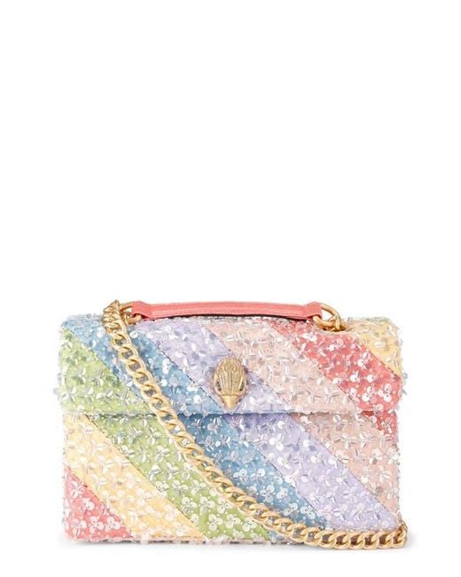 Kurt Geiger Pink Large Kensington Sequin Convertible Shoulder Bag