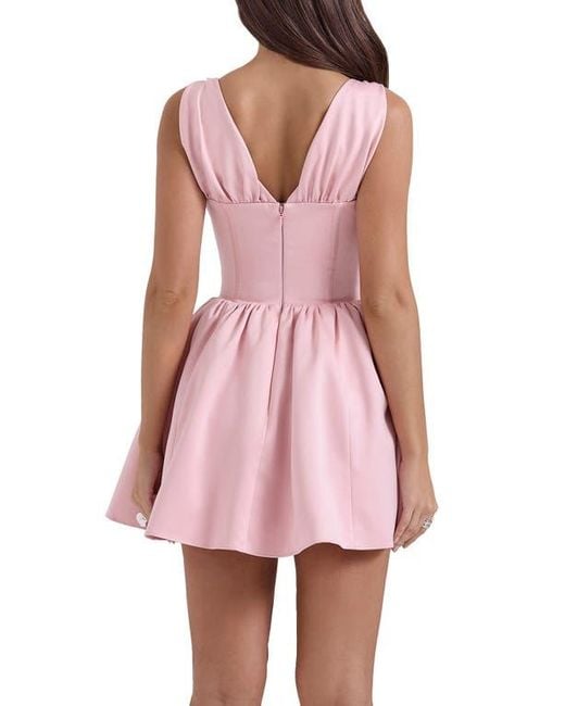 House Of Cb Pink Emmeliette Satin Minidress