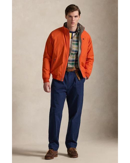 Polo Ralph Lauren Orange Embroidered Logo Raglan Sleeve Jacket for men
