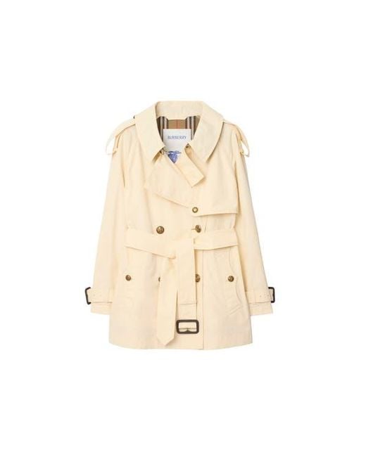 Burberry Natural Short Lightweight Cotton Fitzrovia Trench Coat