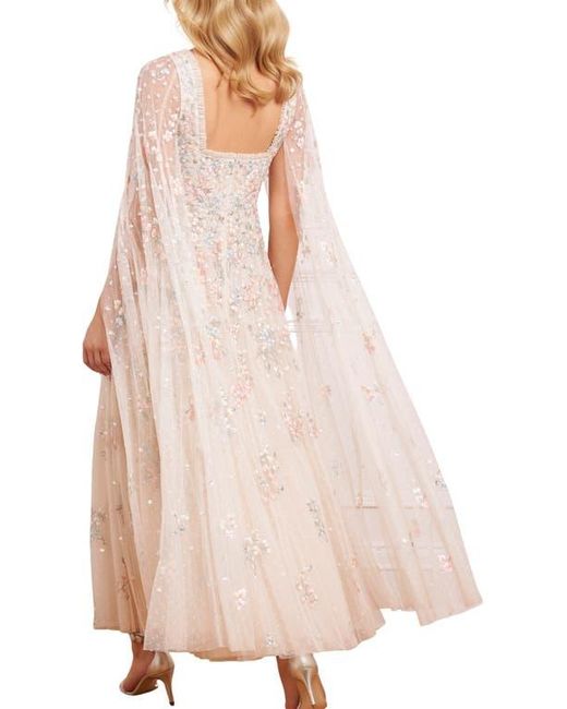 Needle & Thread Pink Versailles Ditsy Cape Sleeve Ankle Gown