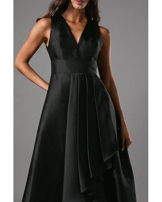 Coast Black Sleeveless Plunge Waterfall Maxi Dress