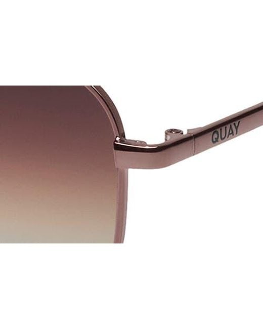 Quay Brown Big Time 54Mm Gradient Round Sunglasses