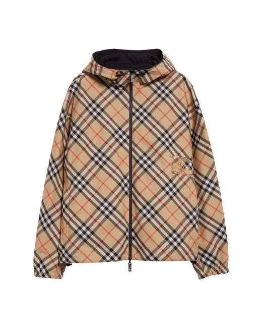 Burberry Brown Trafford Check Reversible Jacket for men