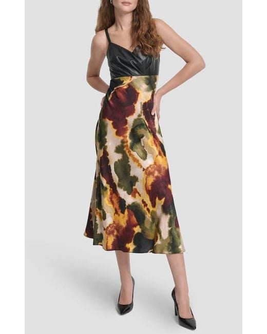 maxi faux leather dress Easter Dresses Brown Sleeveless Backless Slit Spaghetti Strap Formal Evening Party Leather Bodycon Maxi Slip Dress(Brown/L) main image 0