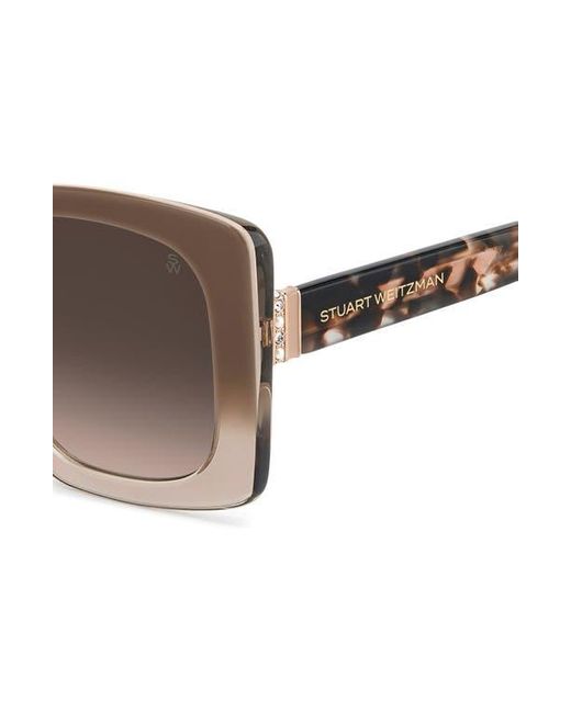 Stuart Weitzman Brown 53Mm Gradient Square Sunglasses