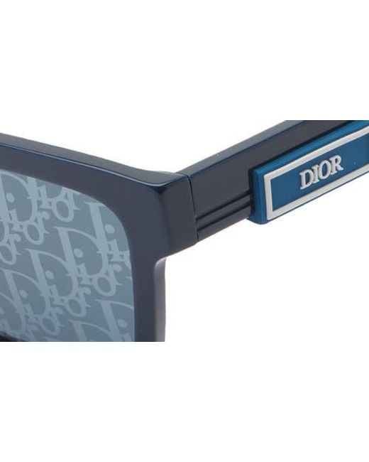 Dior Blue B23 S4I 56Mm Rectangular Sunglasses for men