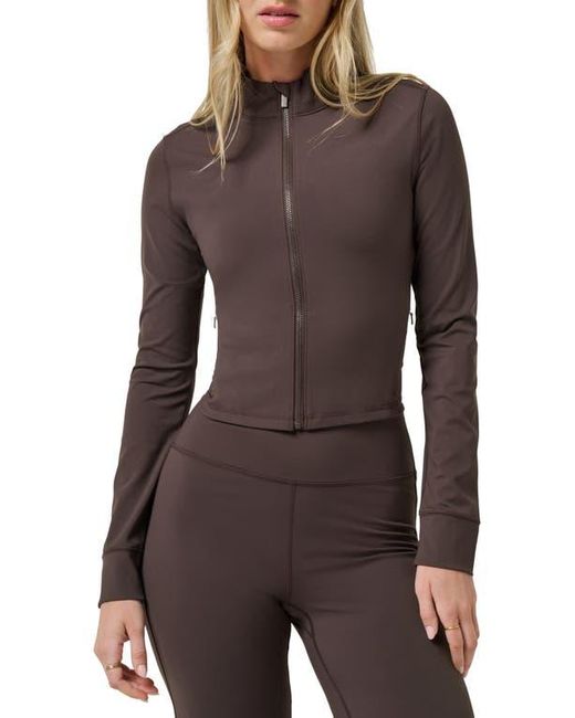 Travis Mathew Brown Moveknit Full Zip Crop Jacket