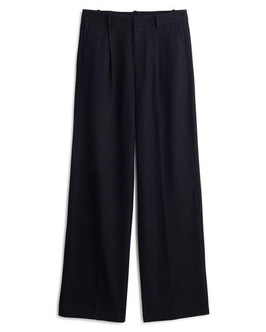 Madewell Blue Slouchy Straight Leg Twill Pants