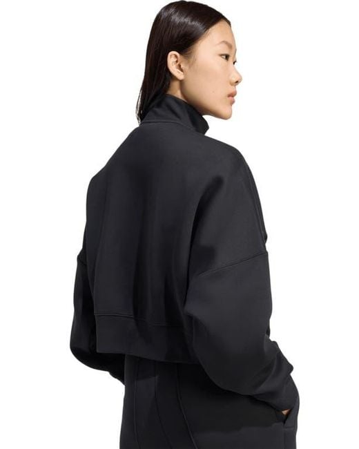 Adidas Black 3-Stripes Zip Front Cotton Blend Jacket