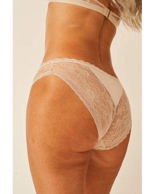 Stripe & Stare Brown Eco Lace Padded Triangle Bra & Original Knicker Set