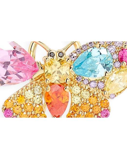 Judith Leiber White Crystal Butterfly Earrings