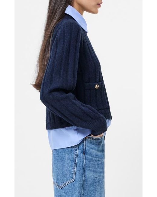 French Connection Blue Ellie Collar Layered Sweater