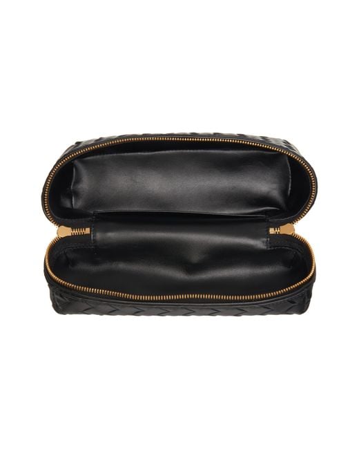 Bottega Veneta Black Intrecciato Leather Convertible Vanity Case
