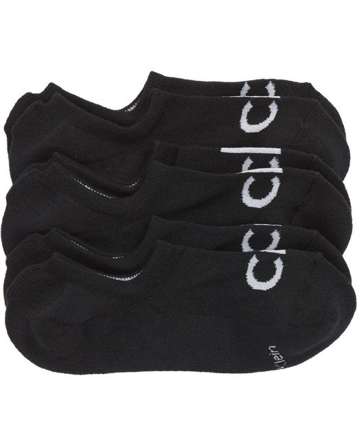 Calvin Klein Black 3-Pack Micro Cushion No-Show Socks for men