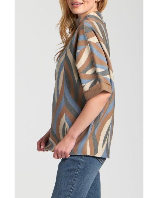 Apny Black Interlacing Lines Cowl Neck Sweater