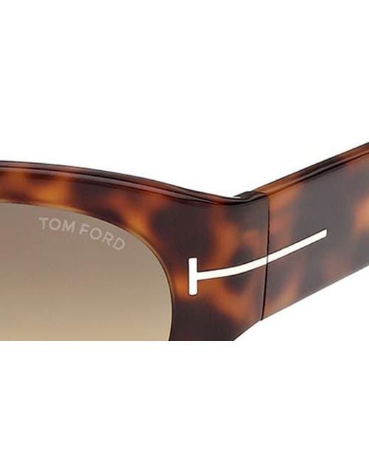 Tom Ford Brown Arizona 53Mm Gradient Rectangular Sunglasses